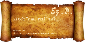 Sztáray Máté névjegykártya